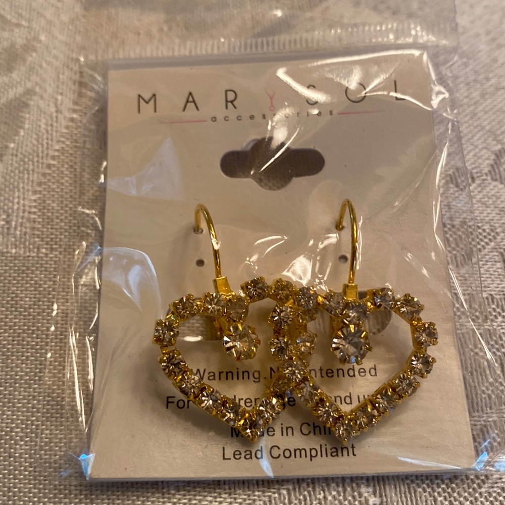 2/$12 Sale .Marysol Accessories heart shaped Gold EarringsHeart Shaped